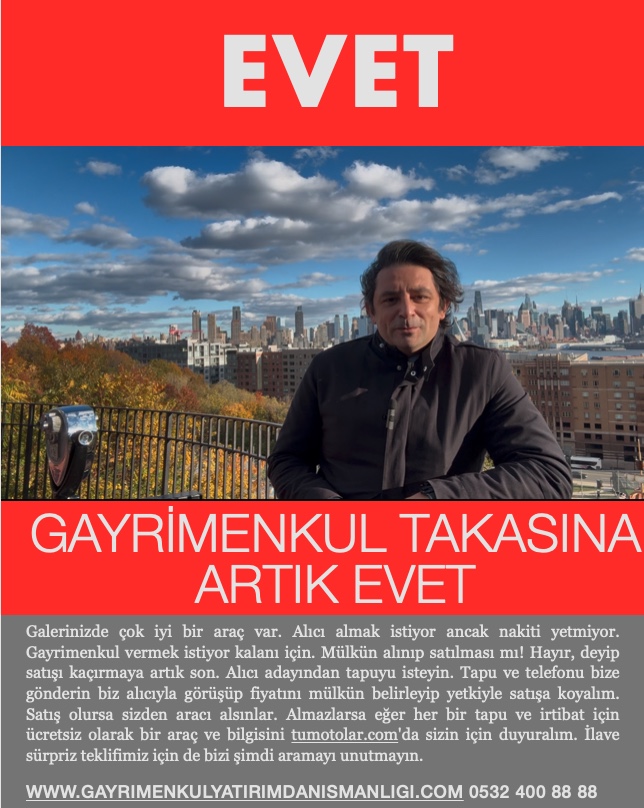 Araç alırken mülk takasına evet!